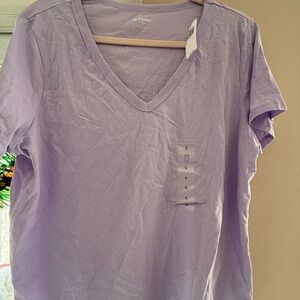 Old Navy Light Purple V-Neck Tee